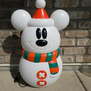 Disney Mickey Mouse snowman Christmas blow mold